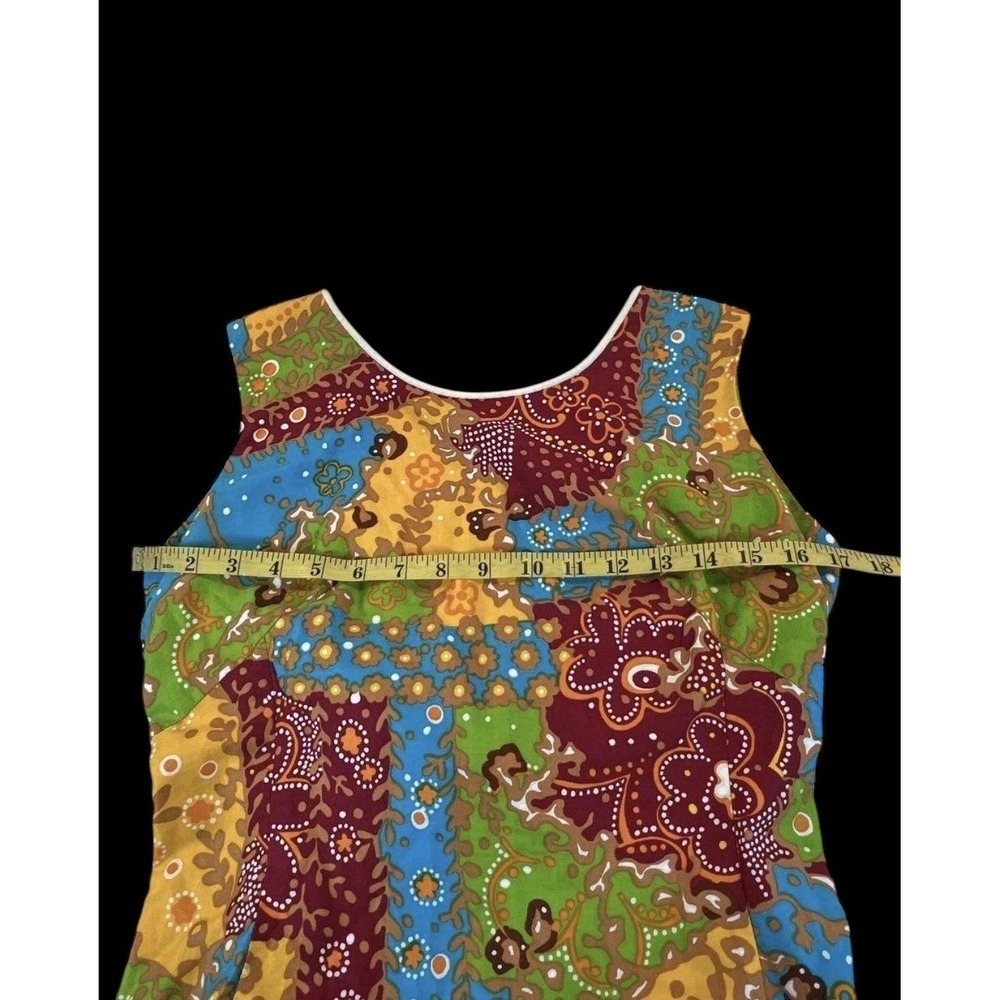 Vintage 1970 Charlotta of California Psychedelic Maxi Dress - Twist Front Detail - Picture 4 of 6
